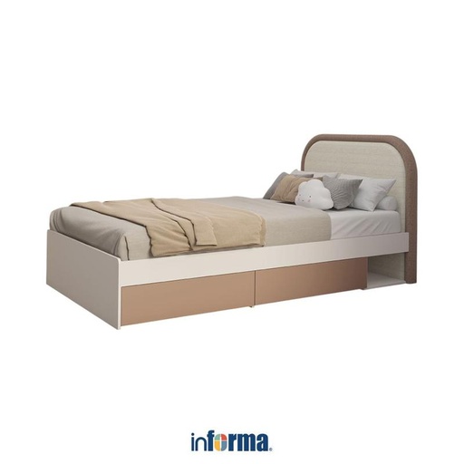 [EZO.0600514] INFORMA 100X200 CM IORA TEMPAT TIDUR ANAK DENGAN MATRAS - PUTIH/COKELAT