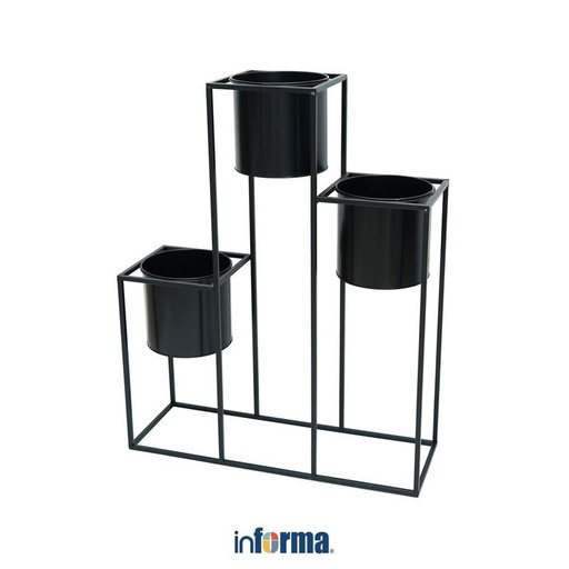 [EZO.0605646] Informa Pot Tanaman Dengan Stand 34B 80.5 cm - Hitam Wadah Bunga Tempat Tumbuhan Perlengkapan Berkebun Aksesoris Taman