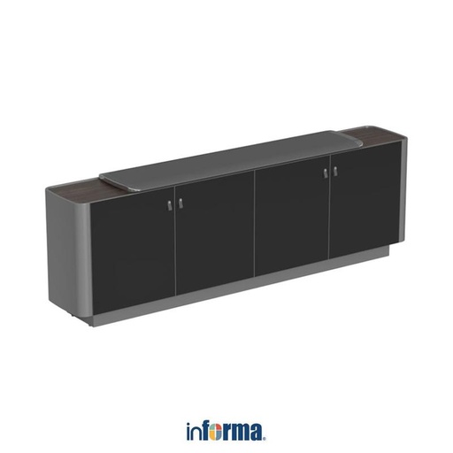[EZO.0605533] Informa Most Volund Credenza Kabinet - Abu-Abu Walnut Lemari Kabinet Serbaguna Cabinet Penyimpanan Indoor Furniture Rumah