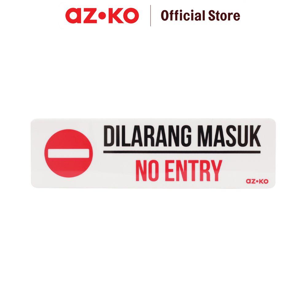 Jual AZKO 7.5x26 cm Stiker Anodized Sign Dilarang Masuk - Putih Sticker ...