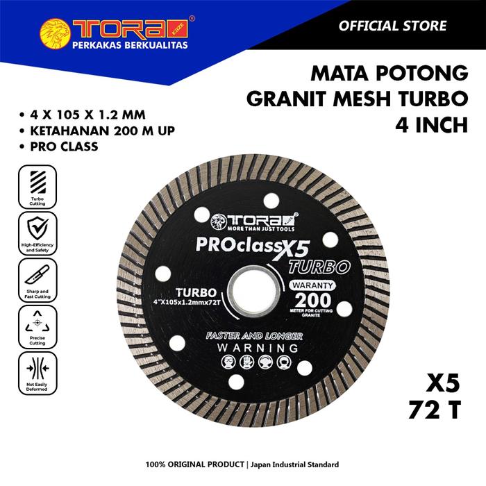 Jual TORA Mata Potong Granit 4 Inch Pro Class X5 Turbo - Diamond Wheel ...