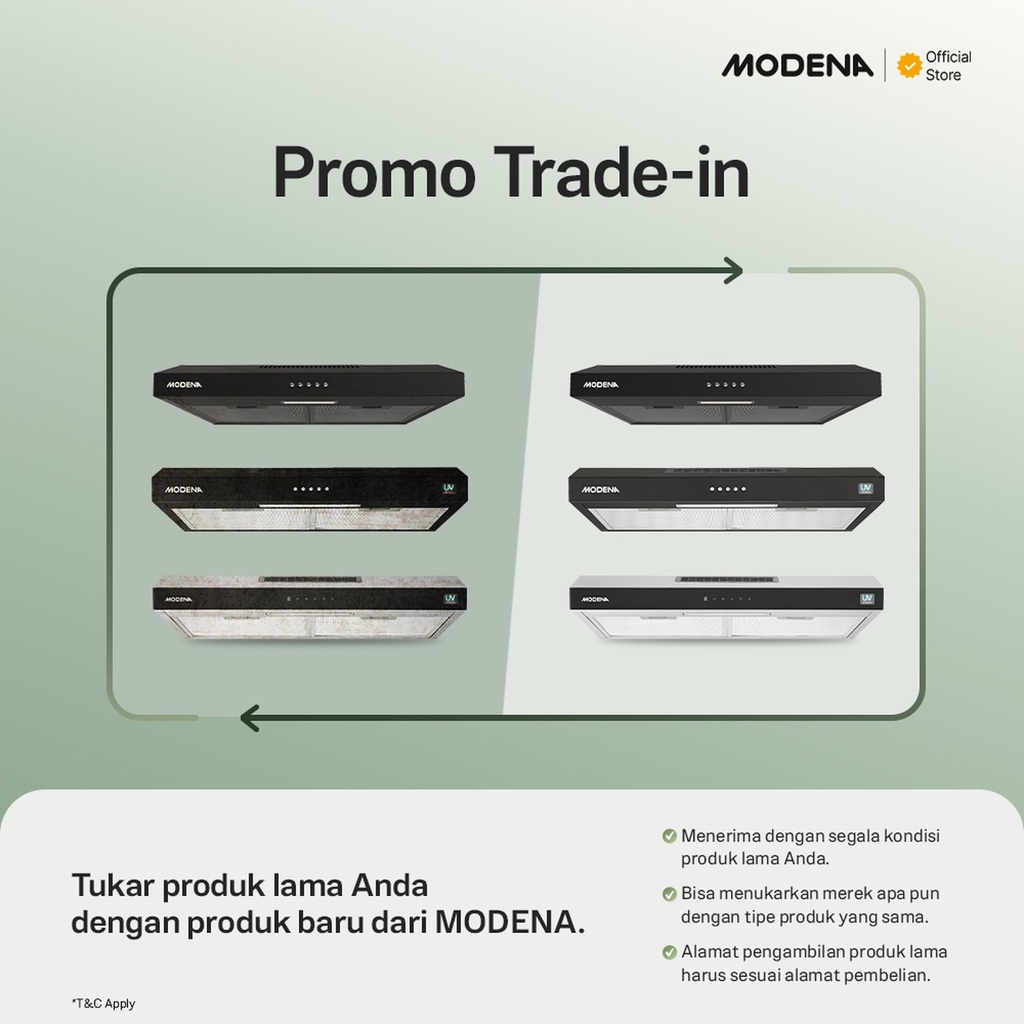 MODENA Slim Hood AX 2925 CASS | Trade-in & Dapatkan Harga Spesial