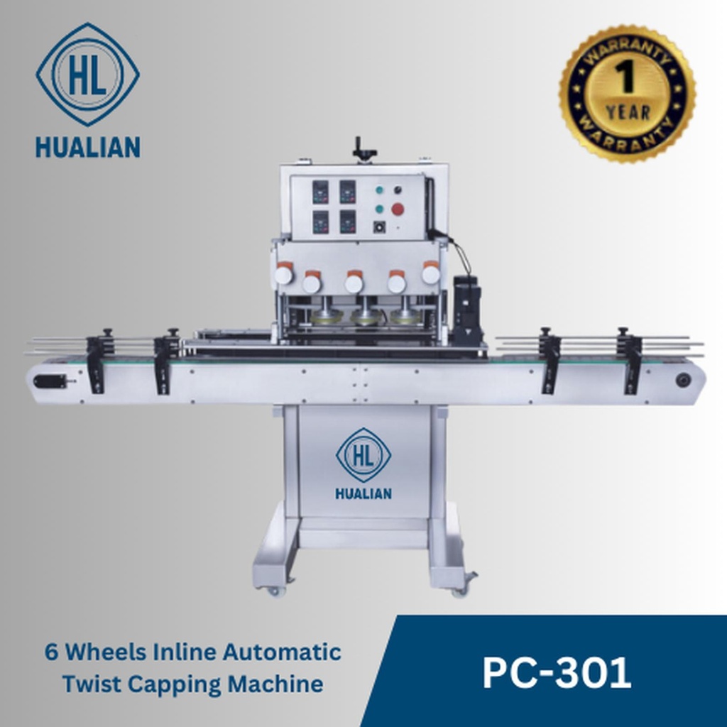 Jual 6 Wheels Inline Automatic Twist Capping Machine PC-301 Official Resmi