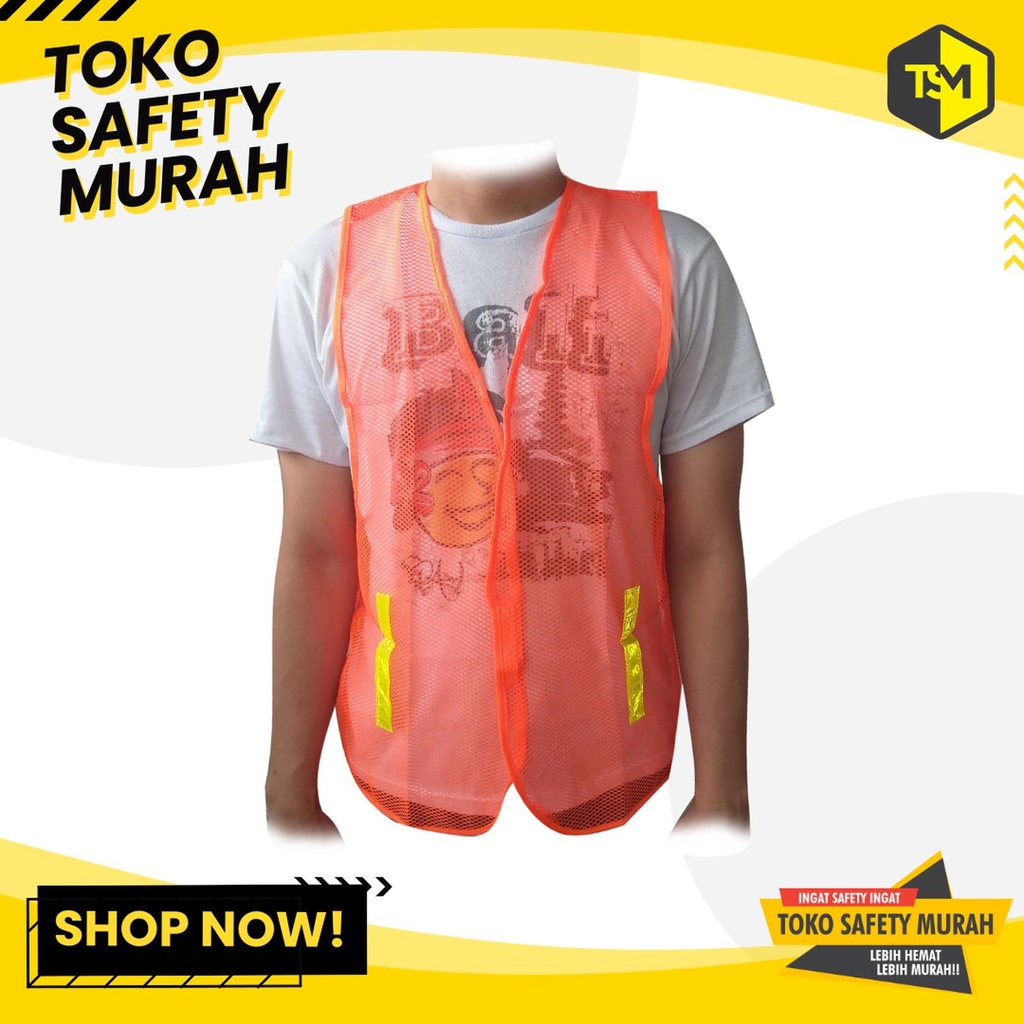 Rompi Safety Jaring Jala X Proyek Kerja Tukang Bangunan - Orange ...
