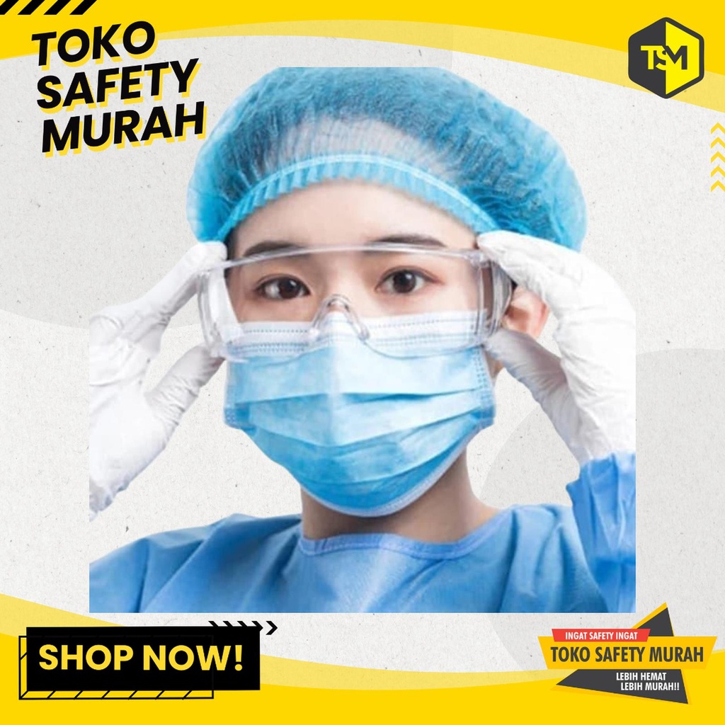 Kacamata Safety Bening | Goggle APD Dokter & Laboratorium
