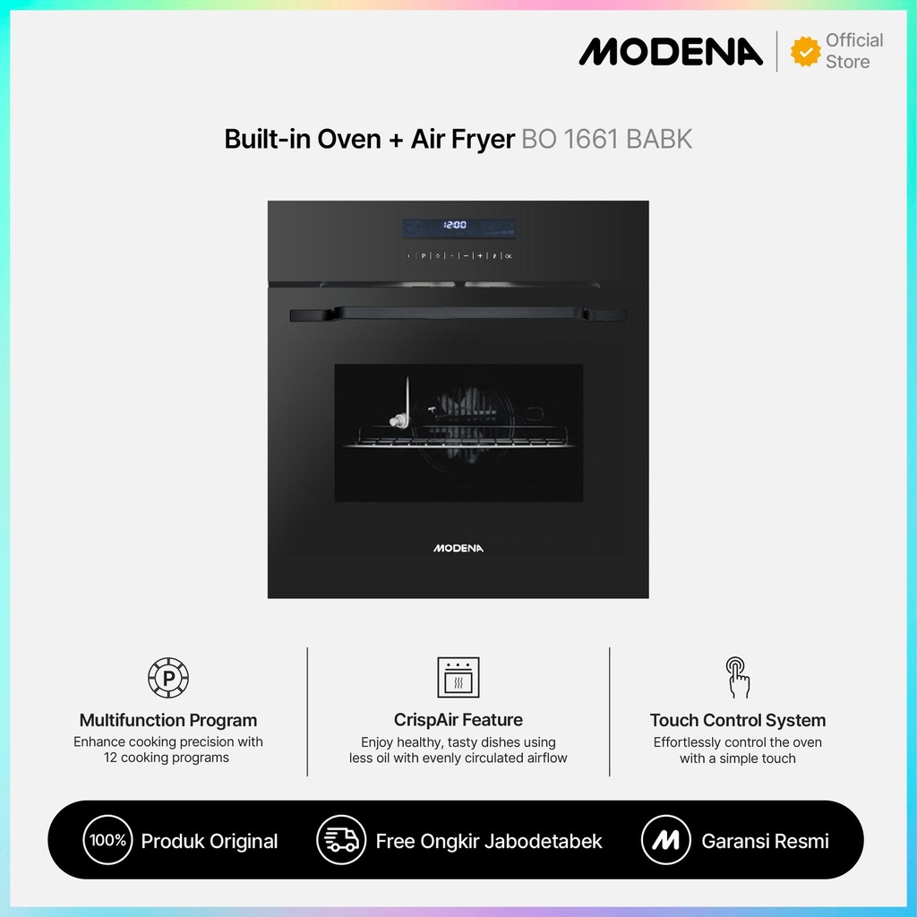Jual MODENA Built-in Electric Oven + Air Fryer 60cm 67L - BO 1661 HABK ...