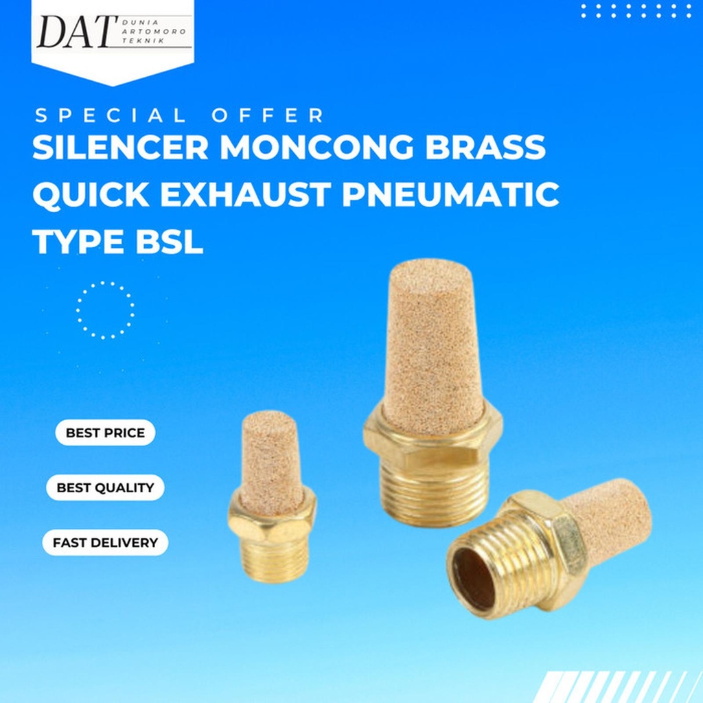 Jual BSL 02 Fitting Silencer Moncong Exhaust Pneumatic Drat 1/4 Inch ...