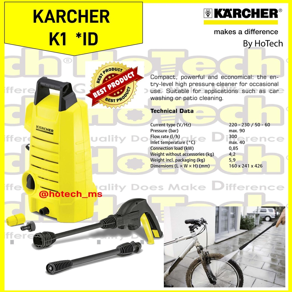 Jual karcher K1 High Pressure Washer Mobil Motor Sepeda | 850 Watt 90 ...