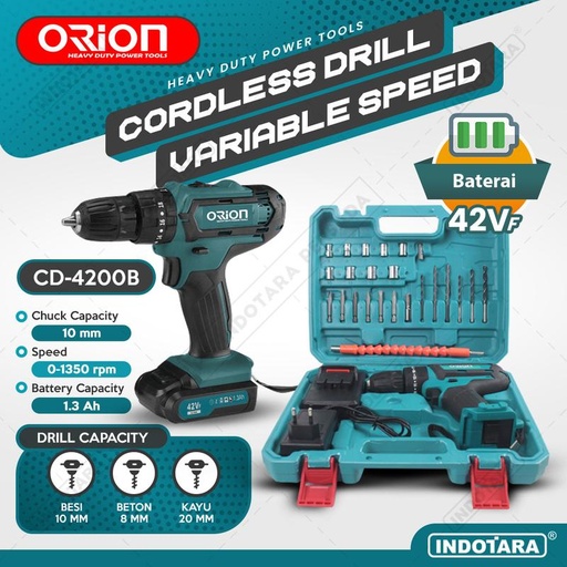 [EZM.1011391] Mesin Bor Baterai Tangan / Orion Cordless CD4200B (With BMC Box)
