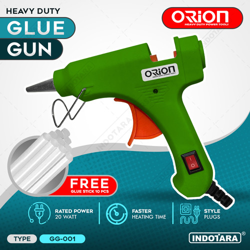 [EZM.1011439] Alat Lem Tembak Glue Gun 20 Watt Orion - GG001 Free 10 pcs Glue Stick