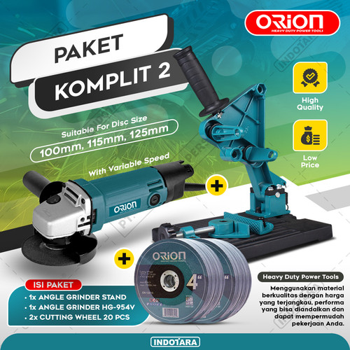 [EZM.1011478] Paket Komplit 2 - Gerinda Tangan Orion HG954V (Variable Speed)