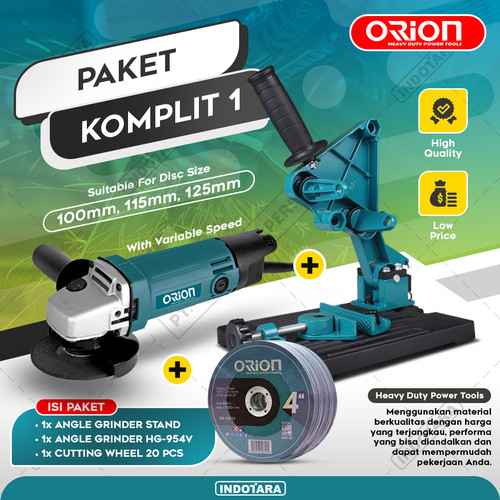 [EZM.1011479] Paket Komplit 1 - Gerinda Tangan Orion HG954V (Variable Speed)