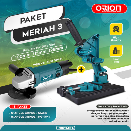 [EZM.1011485] Paket Meriah 3 - Gerinda Tangan HG954V - 1 Angle Grinder Stand AST001