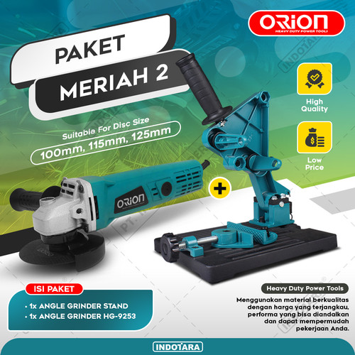 [EZM.1011486] Paket Meriah 2 - Gerinda Tangan HG9523 - 1 Angle Grinder Stand AST001