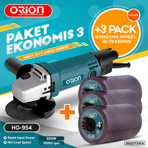 [EZM.1011500] Paket Ekonomis 3 - Gerinda Tangan HG954 - 3 Pack Mata Gerinda Poles