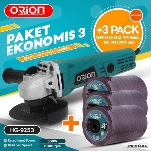 [EZM.1011503] Paket Ekonomis 3 - Gerinda Tangan HG9523 - 3 Pack Mata Gerinda Poles