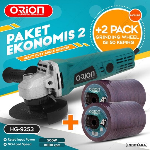 [EZM.1011504] Paket Ekonomis 2 - Gerinda Tangan HG9523 - 2 Pack Mata Gerinda Poles