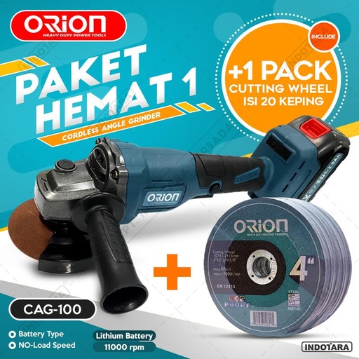 [EZM.1011519] Paket Hemat 1 - Gerinda Tangan CAG100 - 1 Pack Mata Gerinda Potong