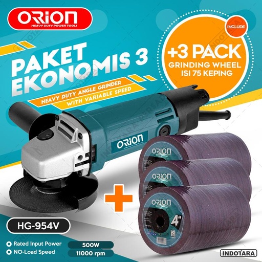 [EZM.1011524] Paket Ekonomis 3 - Gerinda Tangan HG954V - 3 Pack Mata Gerinda Poles