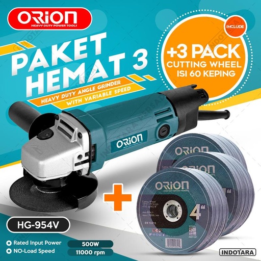 [EZM.1011527] Paket Hemat 3 - Gerinda Tangan HG954V - 3 Pack Mata Gerinda Potong