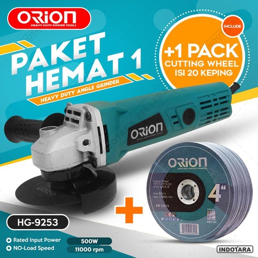 [EZM.1011535] Paket Hemat 1 - Gerinda Tangan HG9523 - 1 Pack Mata Gerinda Potong