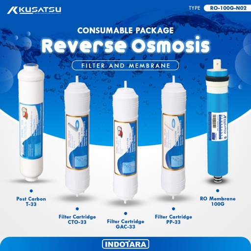 Paket Filter Cartridge Reverse Osmosis Kusatsu - RO 100G N02