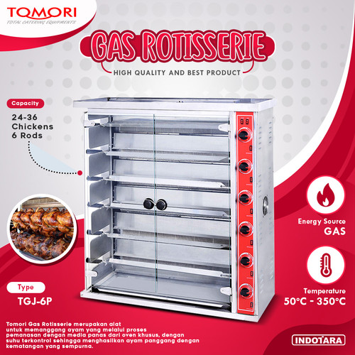 [EZM.1011556] Gas Rotisserie 6 Rods / Mesin Pemanggang Tomori - TGJ6P