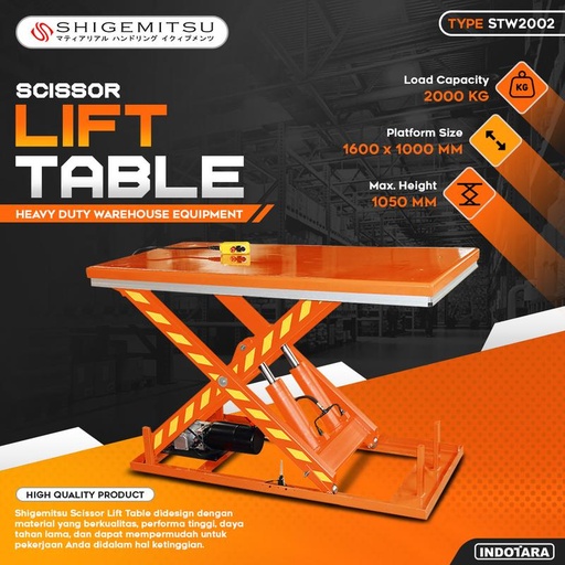 [EZM.1011560] Scissor Lift Table 2 Ton Shigemitsu - STW2002