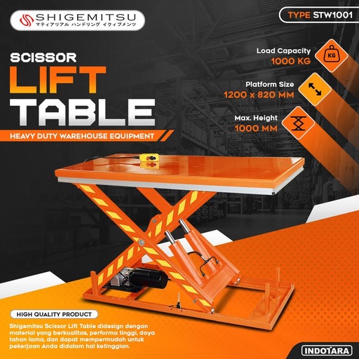 [EZM.1011561] Scissor Lift Table 1 Ton Shigemitsu - STW1001