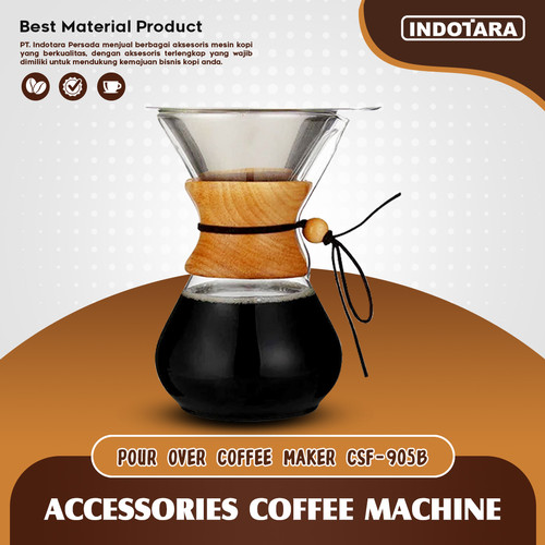 [EZM.1011608] Server V60 Glass Pour Over Coffee Maker - CSF905B
