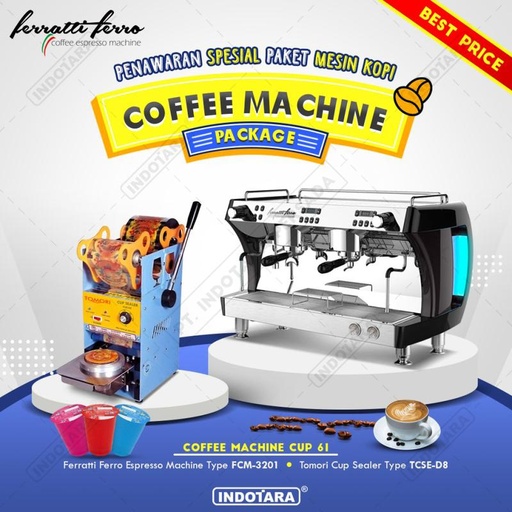 [EZM.1012372] Paket Mesin Kopi Espresso Machine Cup - 61