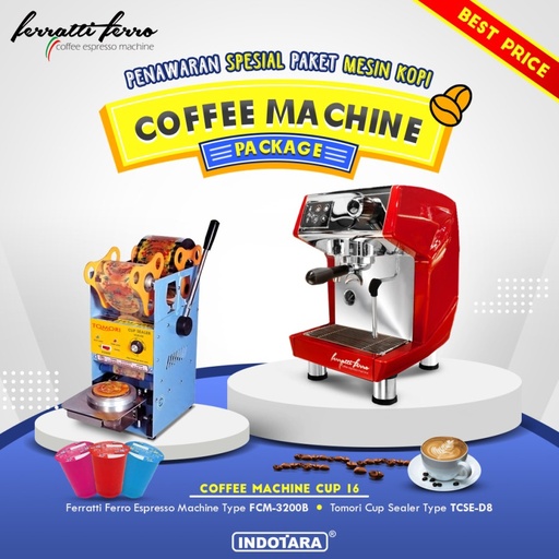 Paket Mesin Kopi Espresso Machine Cup - 16