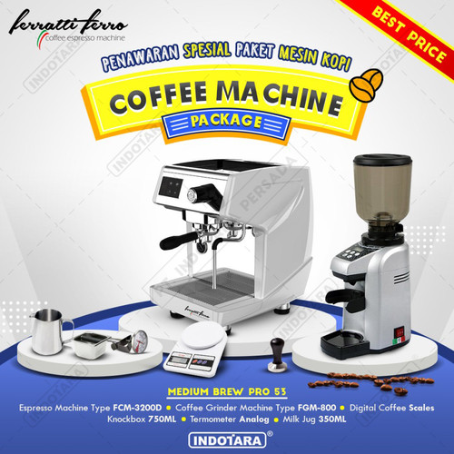 [EZM.1011694] Paket mesin kopi Espresso Medium Brew Pro 52 - 53 - 54