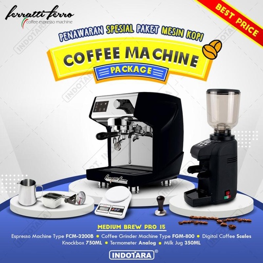 [EZM.1011703] Paket mesin kopi Espresso Medium Brew Pro 13 - 14 - 15