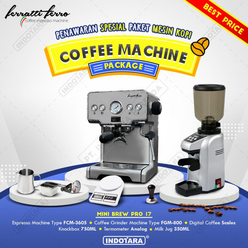 [EZM.1011708] Paket mesin kopi Espresso Mini Brew Pro 16 - 17 - 18