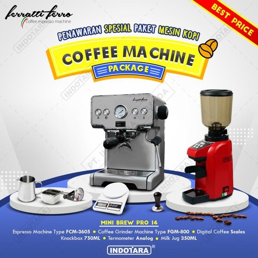 [EZM.1011709] Paket mesin kopi Espresso Mini Brew Pro 13 - 14 - 15