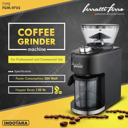 [EZM.1011715] Coffee Grinder Machine Alat Penggiling Kopi Ferratti Ferro FGM9702