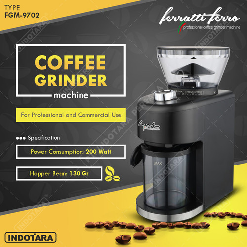 [EZM.1011715] Coffee Grinder Machine Alat Penggiling Kopi Ferratti Ferro FGM9702