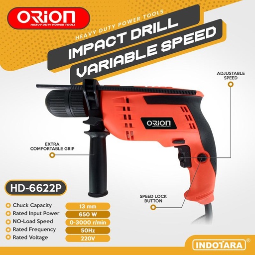 [EZM.1011738] Mesin Bor / Impact Drill Listrik Orion - HD-6622P