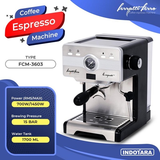 [EZM.1011752] Mesin Kopi Espresso - Ferratti Ferro LA ARGENTO FCM-3603