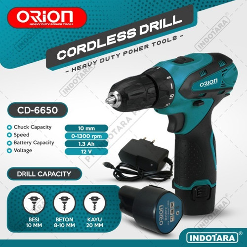 [EZM.1011755] Mesin Bor Baterai Cordless Drill Bor Tangan Baterai 12V Orion CD-6650P
