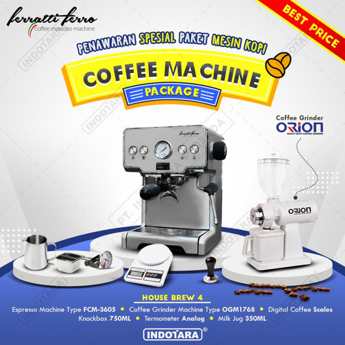 [EZM.1012385] Paket Mesin Kopi Espresso House Brew 4 - 5 - 6