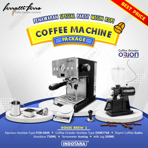 [EZM.1012386] Paket Mesin Kopi Espresso House Brew 1 - 2 - 3