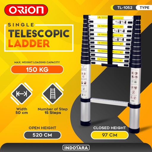 [EZM.1012389] Tangga Lipat Teleskopik 5.2M - Orion Telescopic Ladder TL-1052