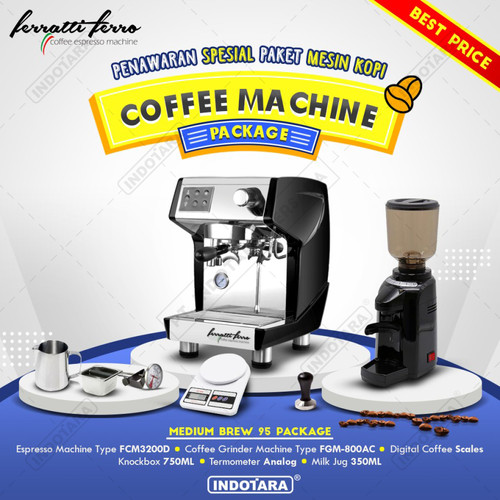 [EZM.1011784] Paket Mesin Kopi Espresso Mesin Kopi Ferratti Ferro - Medium Brew 95