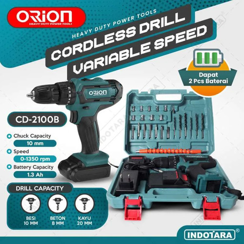 [EZM.1011828] Mesin Bor Baterai Tangan / Cordless Drill Battery Orion CD-2100B