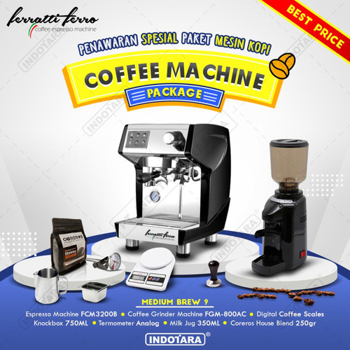 [EZM.1011836] Paket Mesin Kopi Espresso / Mesin Kopi Ferratti Ferro - Medium Brew 9
