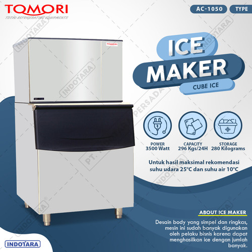 [EZM.1011842] Mesin Pembuat Es Kubus Ice Maker AC-1050 TOMORI ICE CUBE