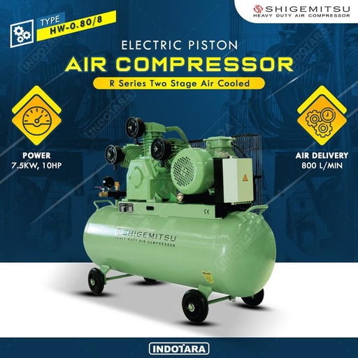 [EZM.1011889] Kompresor Angin Oil Free 10HP 8BAR - HW-0.80/8