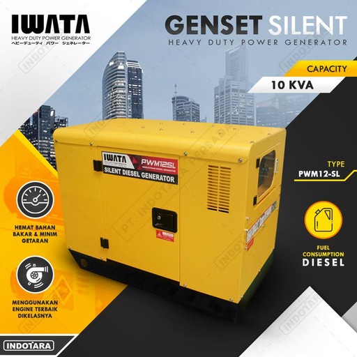 [EZM.1011912] Genset Diesel IWATA 10Kva Silent - PWM12SL